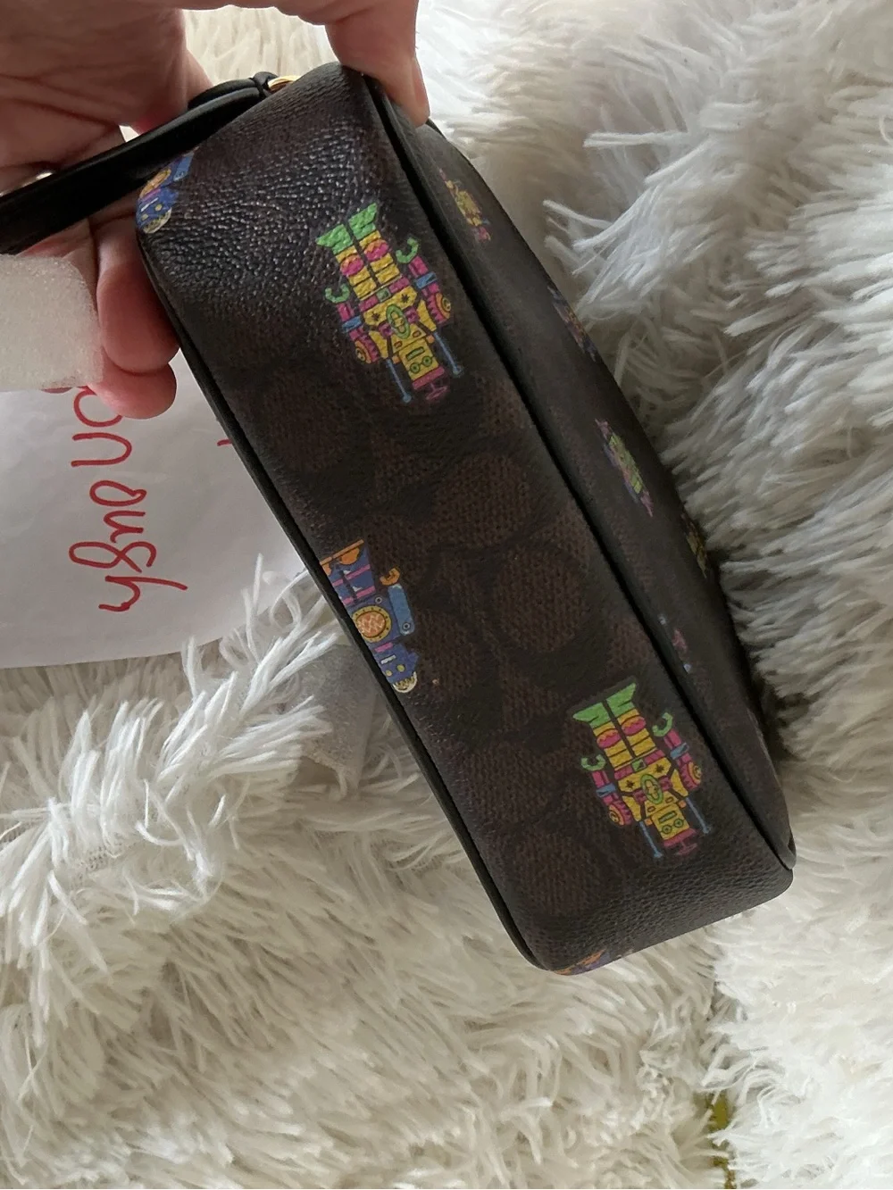 Coach mini Jamie  with Multicolor Robot Print